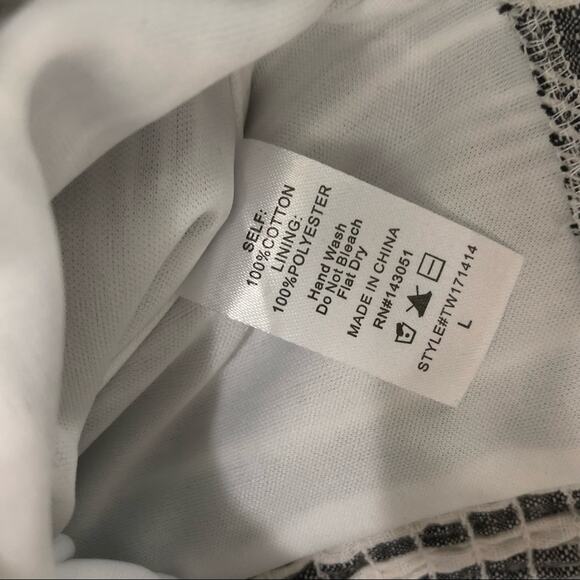 Windsor Striped Lace Up Crop Top Bell Sleeve Large - Picture 4 of 4